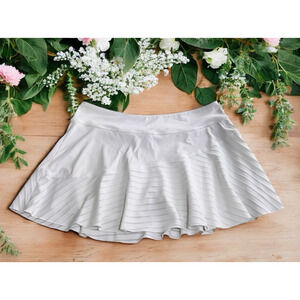 Lija White Tennis Golf Skort Sz Large Stretch Full Skirt Athletic Athleisure